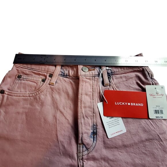 Lucky Brand Pink Cutoff Denim Shorts W/ Responsible Fabric  SZ 24 Button Closure - Picture 3 of 13